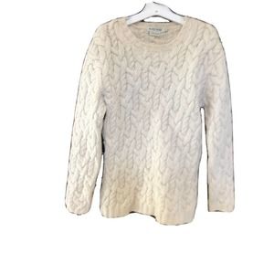 Hand Knit Womens Beige Crem Large Sweater